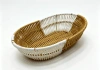 White and yellow imitation vine egg-shaped storage basin, fruit and snack basket, bread basket, toy storage basket, supermarket gift packaging basket, souvenir packaging basket, kitchen sauce storage basket, vegetable basket, tissue paper storage basket, cosmetics basket Specification image